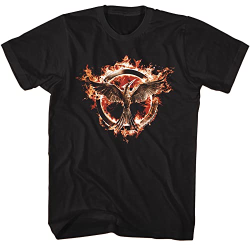 The Hunger Games Movie T Shirt Flaming Mockingjay Adult Short Sleeve T Shirts Graphic Tees Men Black