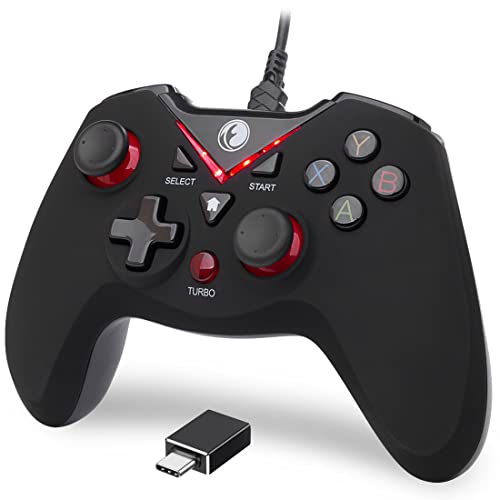 IFYOO V-one Wired USB Gaming Controller Gamepad Joystick for PC Laptop Computer (Windows XP/7/8/10/11) & Steam & Android & PS3 - Red