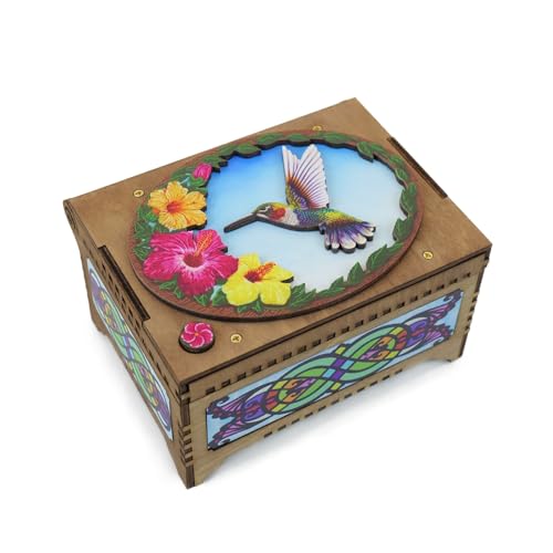 Hummingbird Custom Song Music Box, Plays Up to 8 minutes Of Any Song, Personalized Photo Print & Text