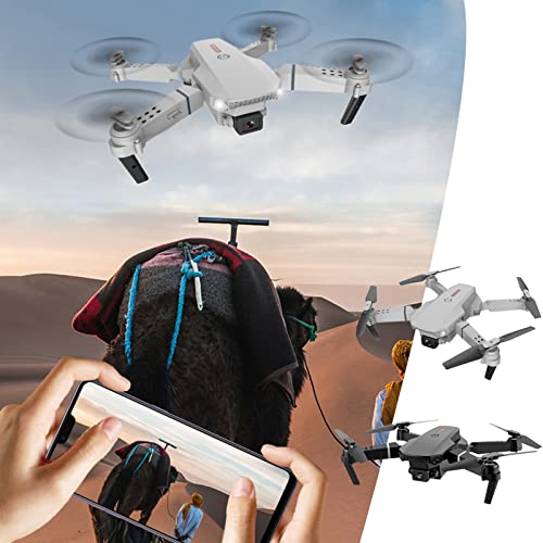 Foldable Drone with Dual HD 1080P Camera, Altitude Hold, One Key Start Landing & App Control, Perfect for Outdoor Flying Adventures - Gifts for Adult Beginners & Kids /221 (Color : White)