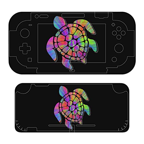 Sea Turtle Tye-Dye Switch Game Sticker Pretty Pattern Full Wrap Skin Protective Film Sticker Compatible with Switch Lite