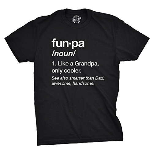 Mens Funpa Definition T Shirt Funny Grandpa Gift Fathers Day Papa Graphic Tee Funny Mens Shirts for Dad with Dad Joke Black - Funpa XL
