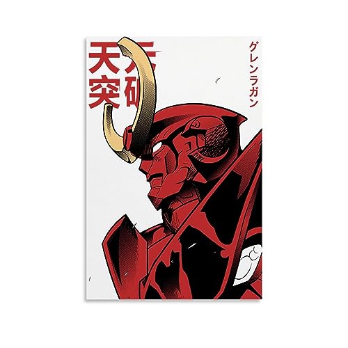 Tengen Toppa Gurren Lagann Anime Poster for Bedroom Aesthetic Wall Decor Canvas Wall Art Gift 12x18inch(30x45cm)