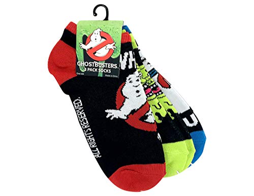 Ripple Junction Ghostbusters Adult Unisex Character and Logo 3-Pack Novelty Ankle Socks OS Multicolor