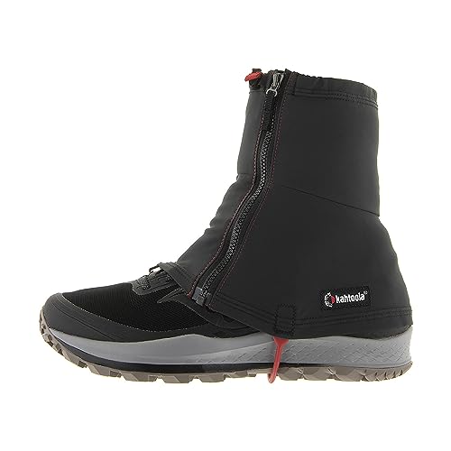 Kahtoola INSTAgaiter Mid Gaiters for Hiking, Trail Running, Mountaineering, Hunting, Rocky Terrain, Mud, Snow & Ice - Graphite - Small|Medium