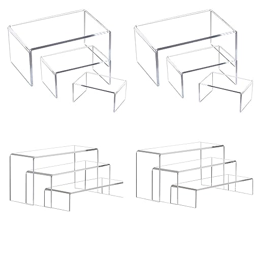ihomecooker 12PCS Large and Medium Acrylic Risers, for Amiibo Funko POP Figures, Cupcake Risers Stand for Decoration and Organizer