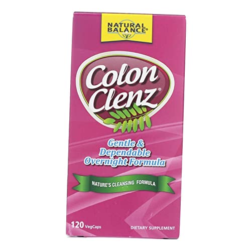 Natural Balance Colon Clenz, Herbal Colon Cleanse & Detox Supplement, Gentle & Dependable Overnight Formula 60ct (120 CT)