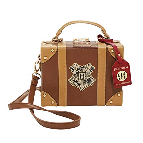 Genda 2Archer Women Crossbody Shoulder Bag School of Witchcraft and Wizardry Series Tiny Suitcase (A Brown)