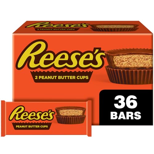 REESE'S Milk Chocolate Peanut Butter Cups, Christmas Candy Packs, 1.5 oz (36 Count)