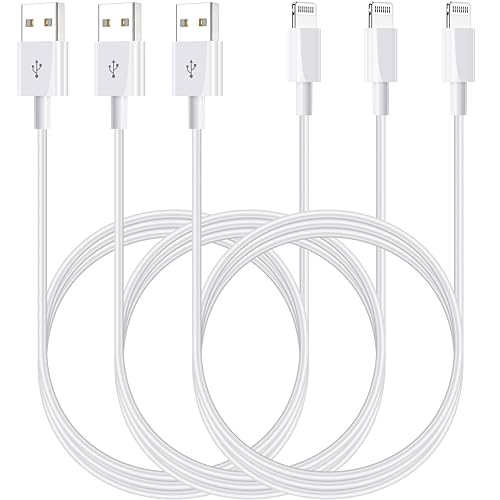 iPhone Charger 3ft Lightning Cable 3FT 3Packs Quick Charger Rapid Cord Apple MFi Certified for Apple Charger, iPhone 13 12 11 Pro X XR XS MAX 8 Plus 7 6s 5s 5c Air iPad Mini iPod (Grey)