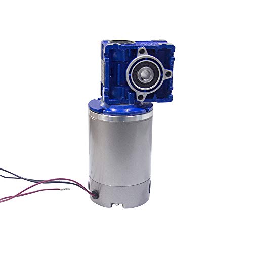 Bemonoc NMRV025 60 Watt 24V Large Torque Permanent Magnet DC Worm Gear Motor 60RPM with Gearbox Speed Reducer Ratio 30/1