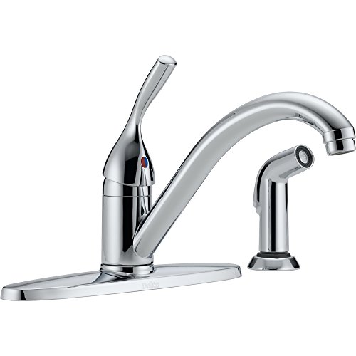 Delta Faucet Classic Single-Handle Kitchen Sink Faucet with Side Sprayer in Matching Finish, Chrome 400-DST