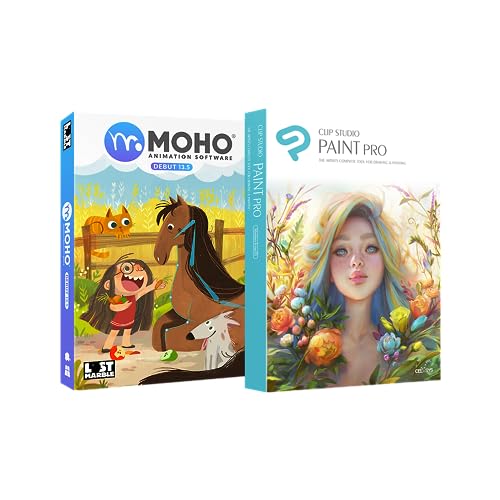 CLIP STUDIO PAINT PRO Version 1 + Moho Debut 13.5 Bundle | for Microsoft Windows and macOS
