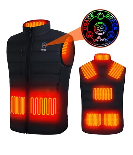 DOACE Upgraded Heated Vest for Men, Smart Electric Heating Vest, Men’s Lightweight heated Jacket (Battery Not Included)