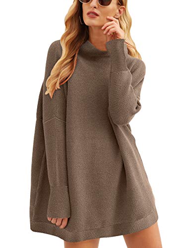 ANRABESS Sweater for Women 2023 Fall Casual Loose Oversized Turtleneck Sweaters Dress Long Sleeve Baggy Slouchy Chunky Knit Cozy Warm Maternity Winter Pullover Tunic A277doukou-XL