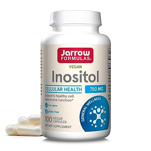 Jarrow Formulas Inositol 750 mg - 100 Veggie Capsules - Liver Support Dietary Supplement for Men & Women - Useful for Nerve Functioning & Fat Metabolism - 100 Serving (Packaging May Vary)