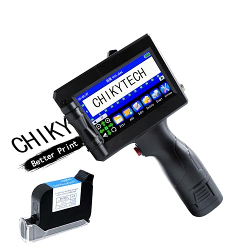 CHIKYTECH Handheld Inkjet Printer,Upgraded Portable Smart Printer with 4.3' Touch Screen,Mobole Inkjet Coder Printer for Code Date Logo Label