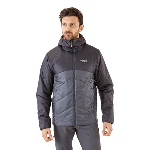RAB Men's Xenon 2.0 Synthetic Insulated Hooded Jacket for Hiking, Climbing, and Skiing - Anthracite/Graphene - Small