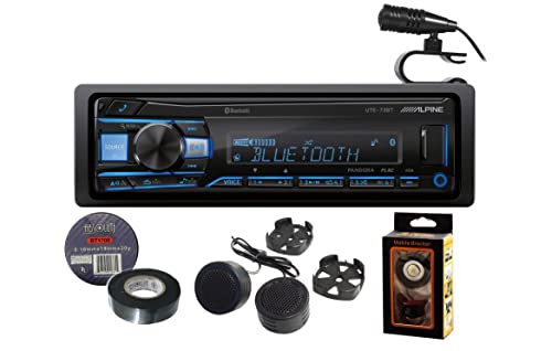 Alpine UTE-73BT Digital Media Receiver+Free Mobile Bracket, Tweeter TW600, Electrical Tape BT1700
