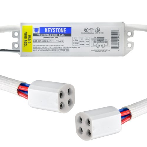 Keystone Ballasts 22 & 32 Watt or 32 & 40 Watt circline, 120V, w/sockets, ELECTRONIC model number KTEB-2C72-1-TP-WS-CP