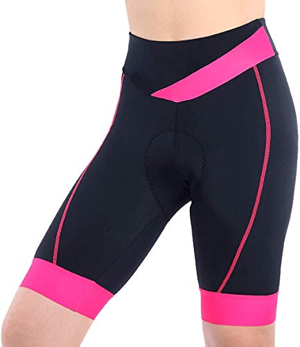 beroy Bike Shorts with 3D Gel Padded,Womens Gel Cycling Shorts(XXL,red)