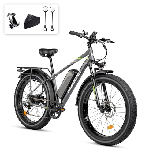 Mukkpet Suburban 750W Electric Bike for Adults, 25MPH Ebike, 26'' X 4.0 Fat Tire Mountain Bikes 48V 15AH BMS Battery Adult Electric Bicycles 7-Speed Electric Bike