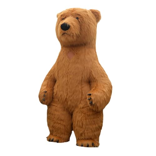 Giant Inflatable Brown Bear Costume Adult Funny Animal Blow Up Mascot Suit for Events Party (2m)