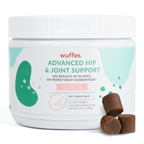 Wuffes Chewable Dog Hip and Joint Supplement for Small & Medium Breeds - Glucosamine & Chondroitin Chews - Dog Joint Supplements & Vitamins - Extended Joint Care - 60 Ct