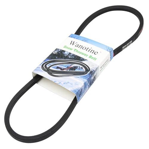 Wanotine 954-04195A Auger Belt Replaces MTD, Troy-Bilt, Cub Cadet, Craftsman, Yard Machines, Yard Man 754-04195, 954-04195, 754-04195 Snow Thrower Auger Belt (1/2' x 37')