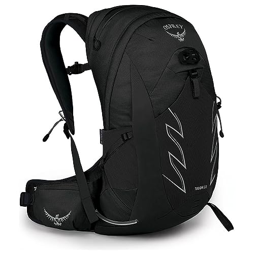 Osprey Talon 22L Men's Hiking Backpack with Hipbelt, Stealth Black, L/XL