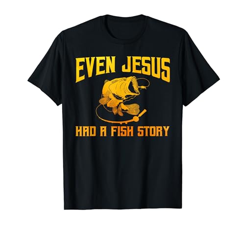 Funny Jesus Fish Art For Men Women Fisherman Fisher Fishing T-Shirt