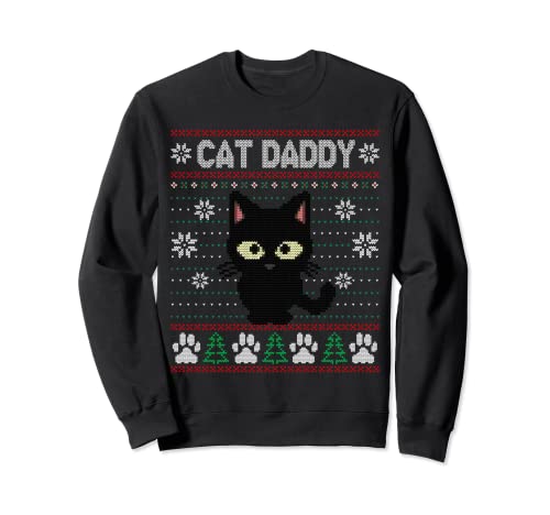 Cat Daddy Ugly Christmas Sweater Pajama Kitty Cat Lover Xmas Sweatshirt
