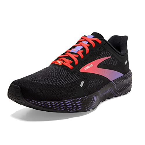 Brooks Women's Launch 9 Neutral Running Shoe - Black/Coral/Purple - 8.5