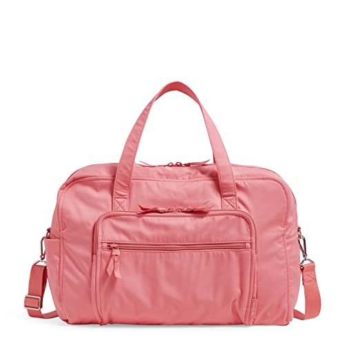 Vera Bradley Women's Cotton Weekender Travel Bag, Rouge Rose - Recycled Cotton, One Size