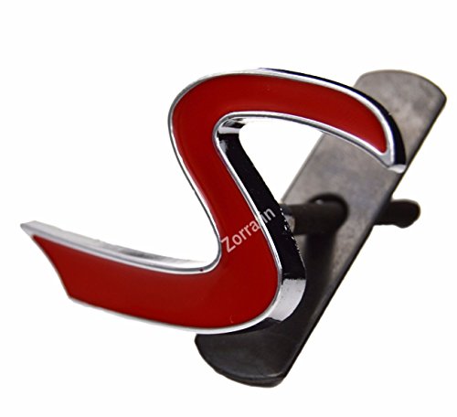 Metal Red S Lettering Front Grille Grill Chrome w/Mount Emblem Badge for Mini Cooper R50 R53 R55 R56 R57 R59 F56 F55