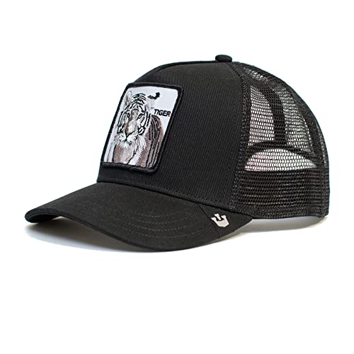 Goorin Bros. The Farm Adjustable Mesh Trucker Hat for Men and Women, Black (Tiger Truckin), One Size