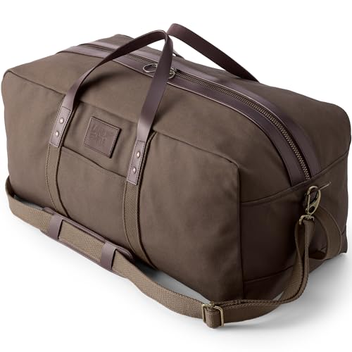 Lands' End Men s Waxed Canvas Duffle Bag Brown One Size