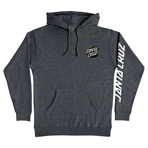 SANTA CRUZ Holo Wave Dot P/O Hooded Heavyweight Sweatshirt Char Hthr Med Mens Charcoal