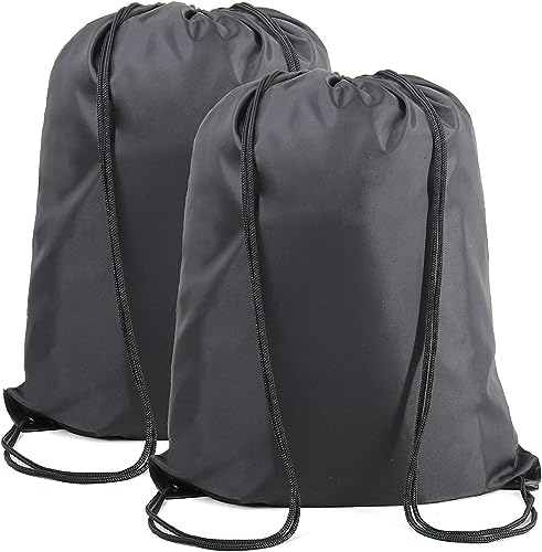 BeeGreen X-Large Drawstring Backpack Bags Black Bulk 2 Pack 22.4' L x 17.5' W Cinch Sack Gym Christmas String Bags Machine Washable Heavy Duty Sport Bags for Men Women