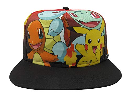 Bioworld Pokemon Core Characters Allover Print Youth Snapback Cap Hat Licensed Black