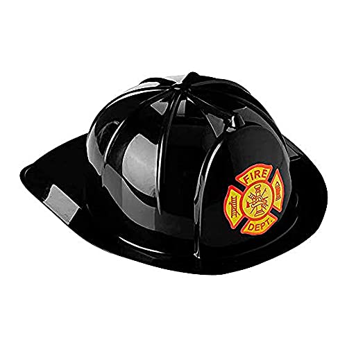 Dress Up America Firefighter Helmet - Fireman's Hat for Adults- Firefighter Costume Accessory - One Size Fits Most (Black)