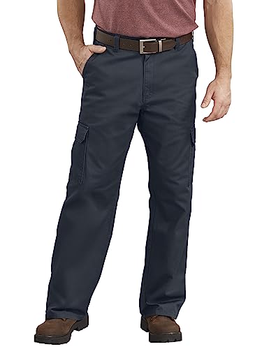Dickies Men's Loose-Fit Cargo Work Pant, Dark Navy, 34W x 32L