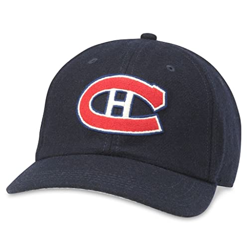 AMERICAN NEEDLE Archive Legend NHL Montreal Canadiens Adjustable Buckle Strap Baseball Hat (21005A-MOC-NAVY)
