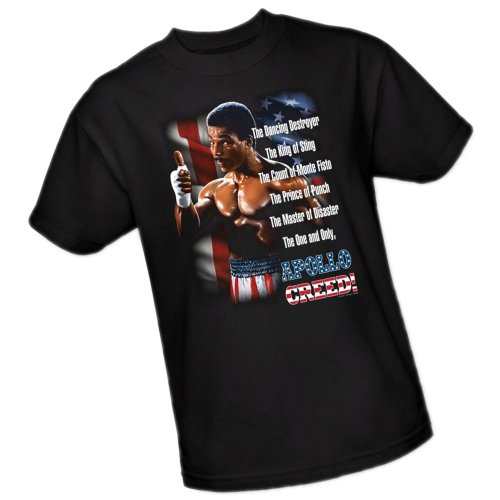 The One and Only, Apollo Creed! - Rocky II Adult T-Shirt, Large Black