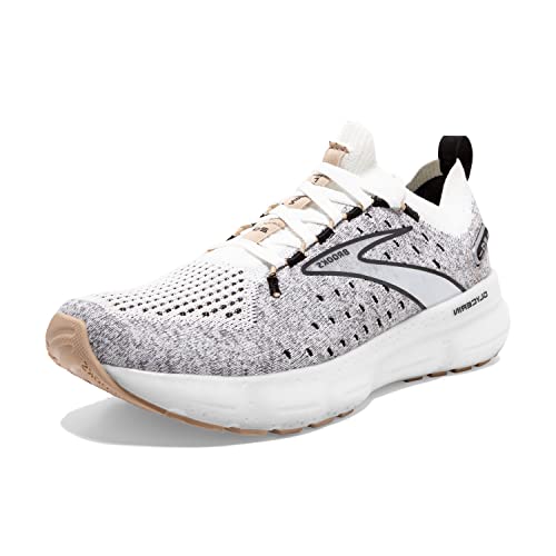 Brooks Women’s Glycerin StealthFit 20 Neutral Running Shoe - White/Black/Cream - 8 Medium