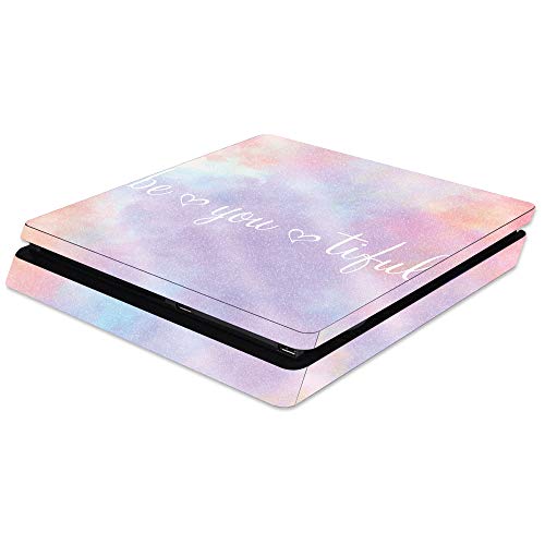 MightySkins Glossy Glitter Skin for Sony PS4 Slim Console - BeYouTiful | Protective, Durable High-Gloss Glitter Finish | Easy to Apply, Remove, and Change Styles | Made in The USA