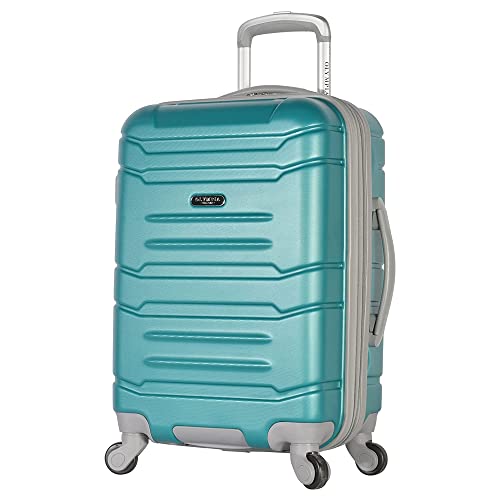 Olympia U.S.A. Denmark Expandable Hardcase Suitcase with Spinner Wheels, Available in 3-Piece Luggage Set and Carry-On Size, Teal
