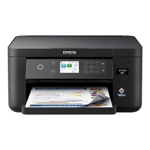 Epson Expression Home XP-5200 Wireless Color All-in-One Printer with Scan, Copy, Automatic 2-Sided Printing, Borderless Photos, 150-Sheet Paper Tray and 2.4' Color Display,Black