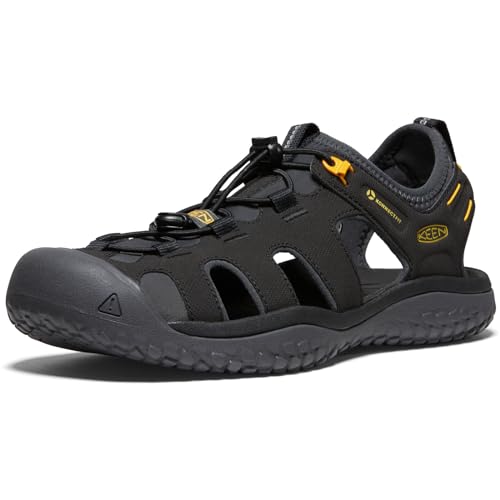 KEEN Mens Solr High Performance Sport Closed Toe Water Shoe, Black/Gold, 11 US