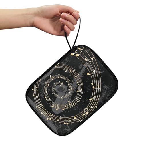 Spowatriy Musical Notes 12-Slot Watch Band Storage Bag Box 2-Tier Watch Display Case Velvet Lining,Pouch Travel Watch Straps Bands Carrying Case-Watch Band Storage Organizer